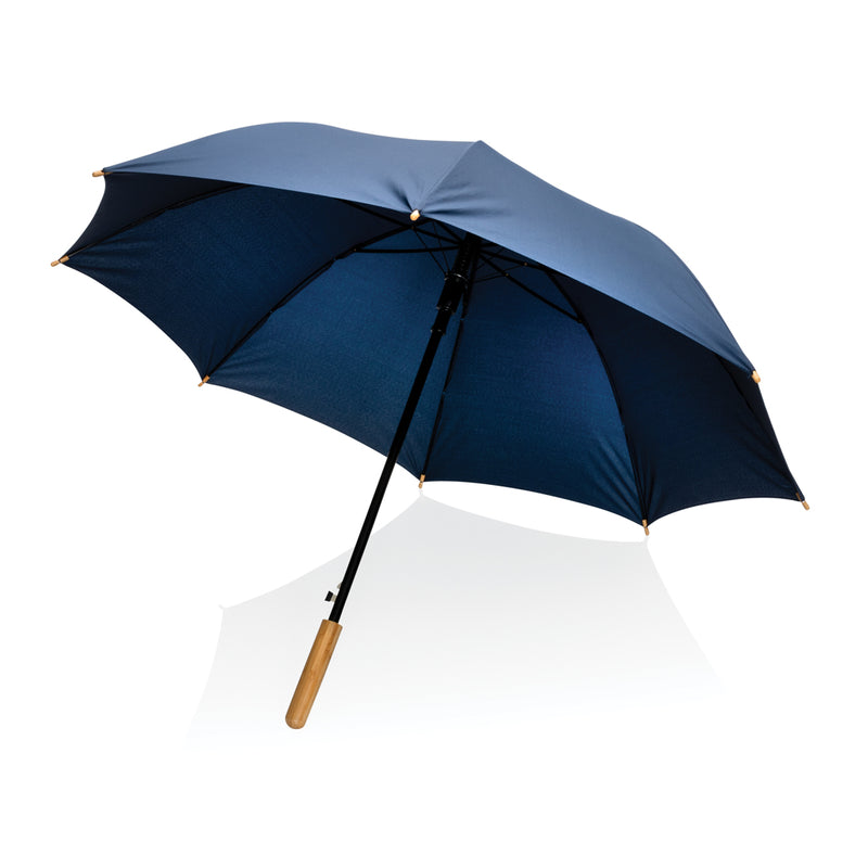 Load image into Gallery viewer, 23-inch Impact AWARE™ RPET bamboo umbrella by XD Collection, auto open with eco-friendly 190T polyester canopy.