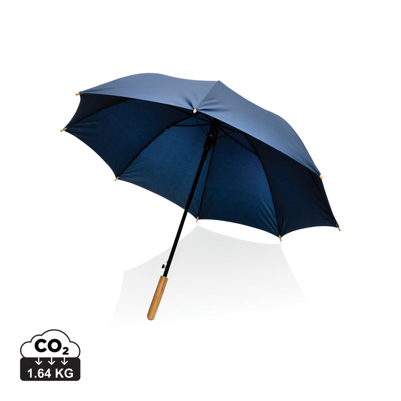 Load image into Gallery viewer, 23" Impact AWARE™ RPET 190T auto open bamboo umbrella - Custom Wood Designs