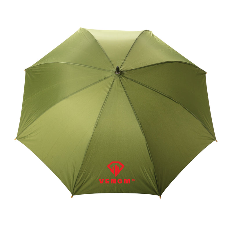 Load image into Gallery viewer, 23-inch Impact AWARE™ RPET bamboo umbrella by XD Collection, auto-open design with eco-friendly bamboo handle.