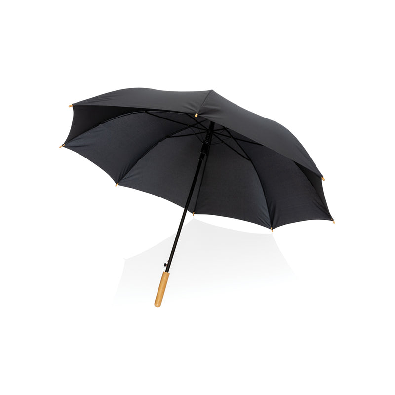 Load image into Gallery viewer, 27" Impact AWARE™ RPET 190T auto open bamboo umbrella - Custom Wood Designs