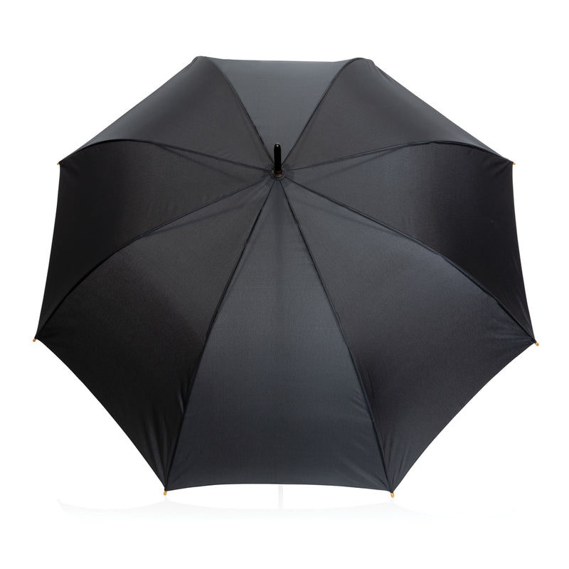 Load image into Gallery viewer, 27" Impact AWARE™ RPET 190T auto open bamboo umbrella - Custom Wood Designs