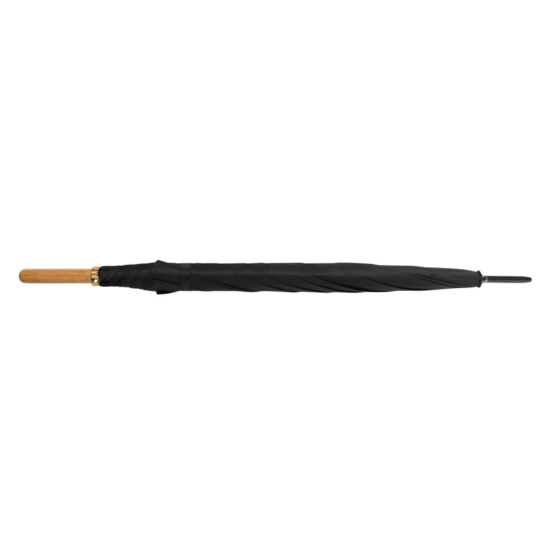 Load image into Gallery viewer, 27" Impact AWARE™ RPET 190T auto open bamboo umbrella - Custom Wood Designs