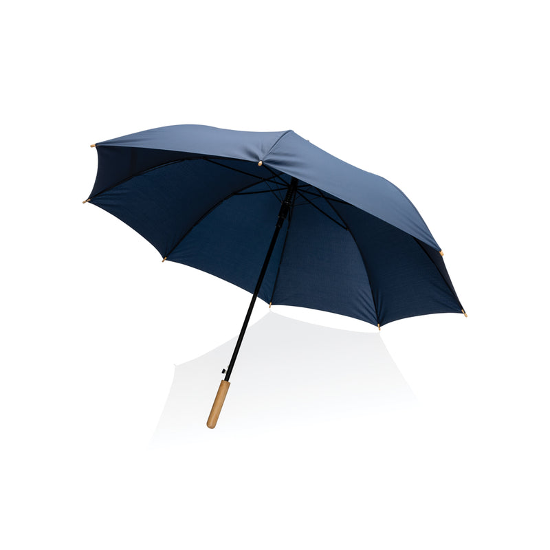 Load image into Gallery viewer, 27" Impact AWARE™ RPET 190T auto open bamboo umbrella - Custom Wood Designs