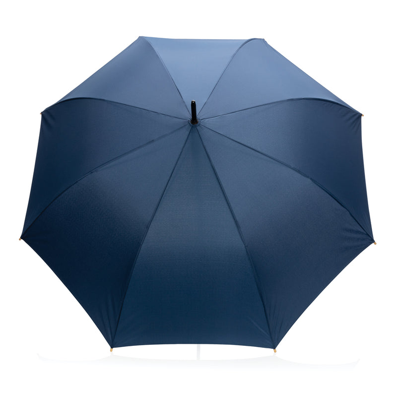 Load image into Gallery viewer, 27" Impact AWARE™ RPET 190T auto open bamboo umbrella - Custom Wood Designs