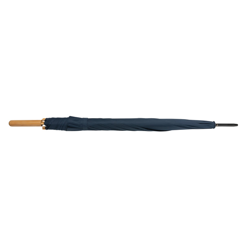 Load image into Gallery viewer, 27" Impact AWARE™ RPET 190T auto open bamboo umbrella - Custom Wood Designs