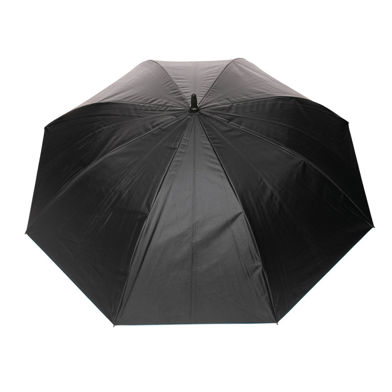 Load image into Gallery viewer, 27-inch Impact AWARE™ RPET dual-color auto-open umbrella by XD Collection, featuring a sturdy frame and vibrant design.
