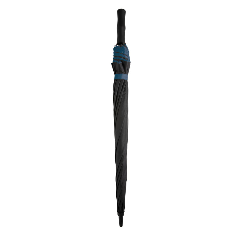 Load image into Gallery viewer, XD Collection 27-inch Impact AWARE™ RPET dual-color auto-open umbrella with auto-open mechanism and vibrant design.