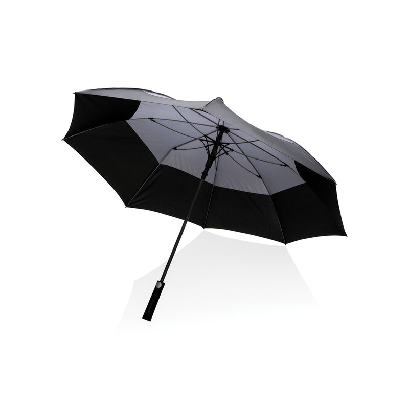 Load image into Gallery viewer, 27-inch Impact AWARE™ RPET stormproof umbrella by XD Collection, auto open with impact-resistant 190T fabric.