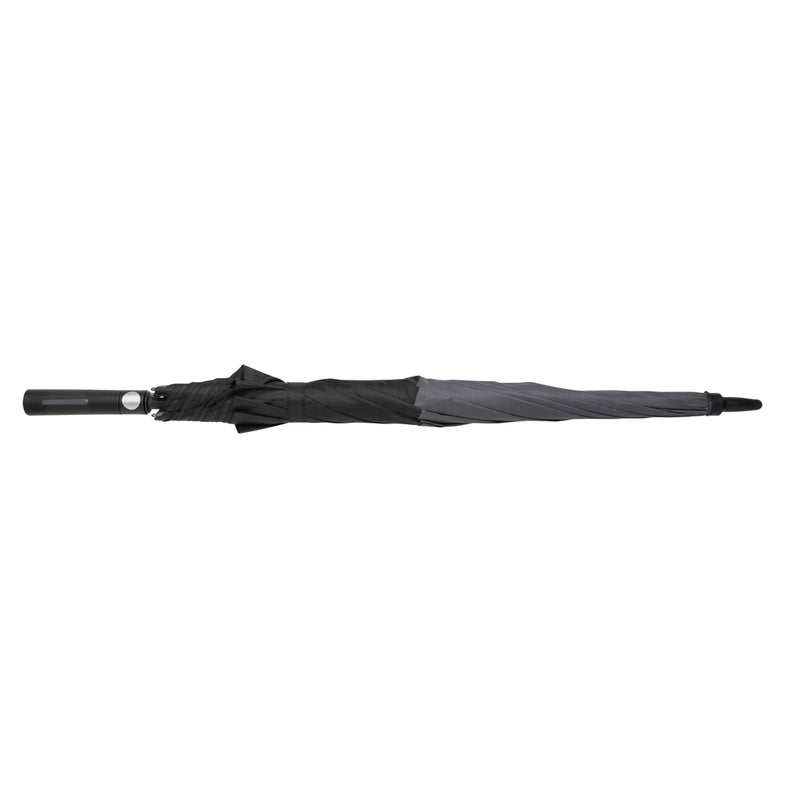Load image into Gallery viewer, 27-inch Impact AWARE™ RPET stormproof umbrella by XD Collection, auto-open design, featuring a sturdy canopy and ergonomic handle.