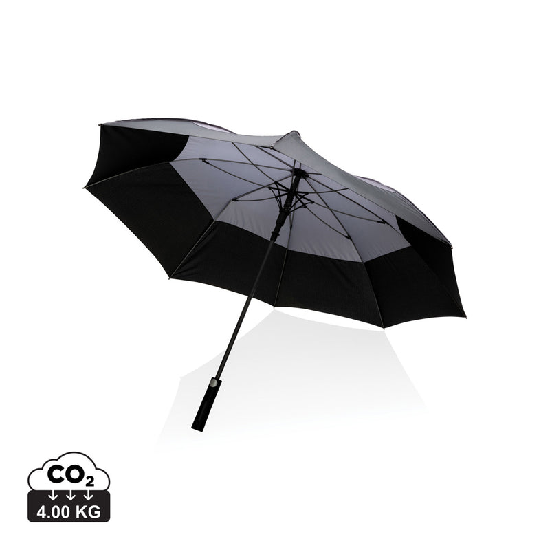 Load image into Gallery viewer, XD Collection Impact AWARE™ 27-inch RPET stormproof umbrella auto open with impact-resistant canopy, rain-resistant and durable.