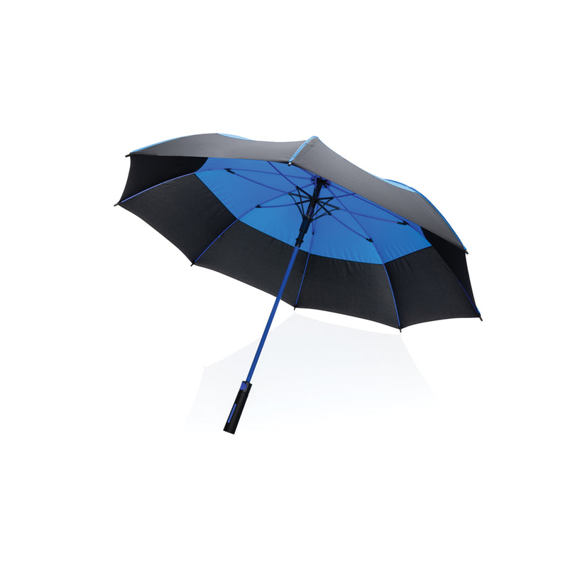 Load image into Gallery viewer, 27-inch Impact AWARE™ RPET stormproof umbrella by XD Collection, auto-open design with durable 190T fabric.