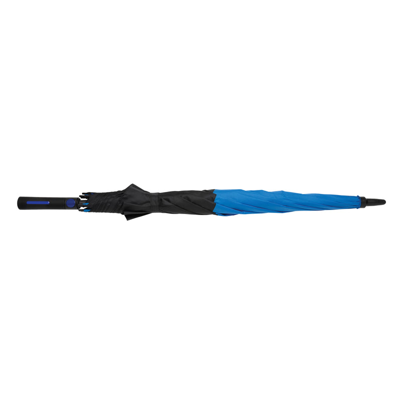 Load image into Gallery viewer, XD Collection 27-inch Impact AWARE™ RPET auto-open stormproof umbrella with wind-resistant canopy and sturdy handle.