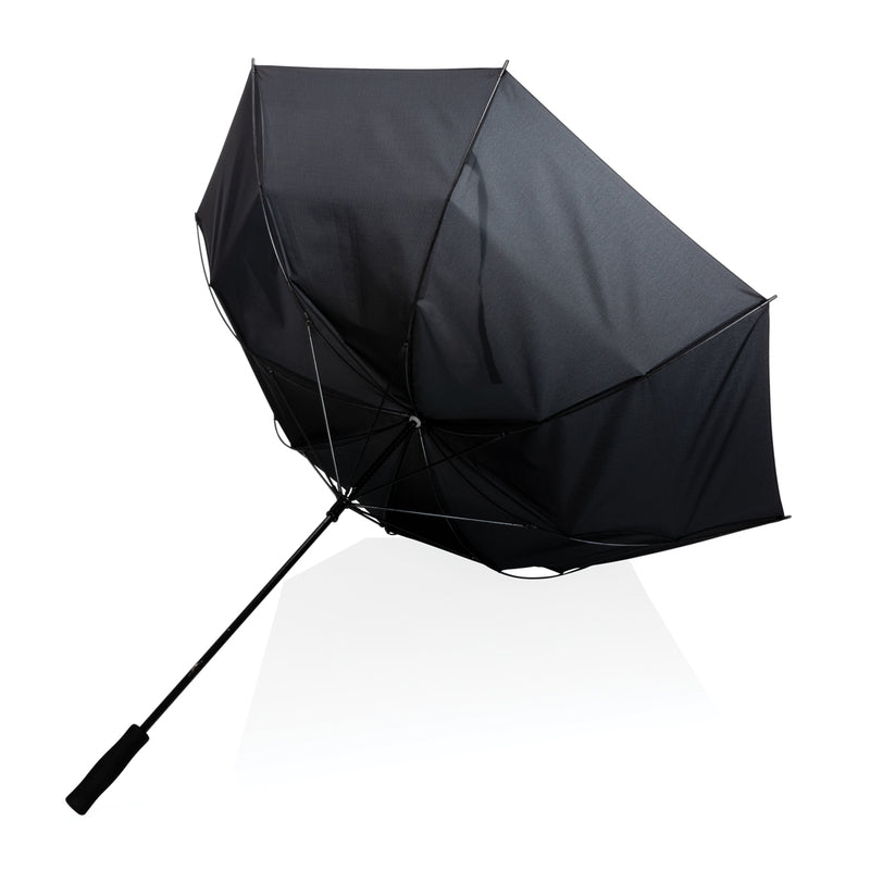 Load image into Gallery viewer, 30-inch Impact AWARE™ RPET storm-proof umbrella by XD Collection with sturdy canopy and ergonomic handle, weather-resistant design.