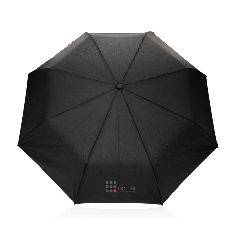 Load image into Gallery viewer, Kaycey 21-inch AWARE™ RPET acacia wood mini auto open umbrella from XD Collection, featuring a compact design and wooden handle.