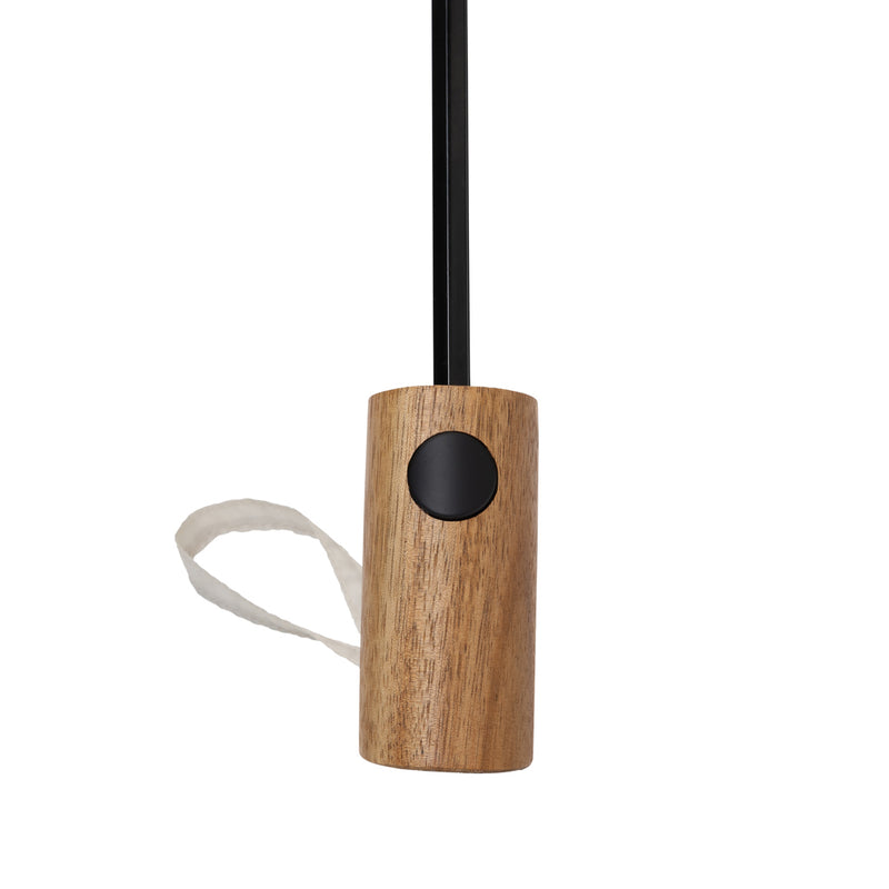 Load image into Gallery viewer, Kaycey 21-inch AWARE™ RPET acacia wood mini auto open umbrella by XD Collection, open with wooden handle and fabric canopy