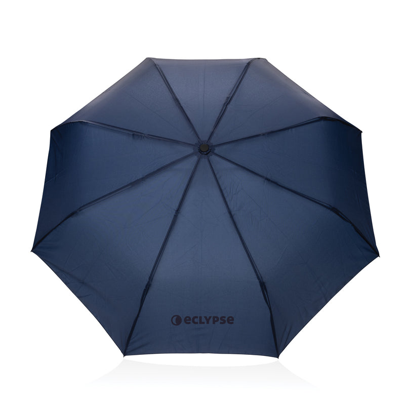 Load image into Gallery viewer, Kaycey 21-inch AWARE™ RPET Acacia wood mini auto open umbrella from XD Collection, featuring a compact design and wooden handle.