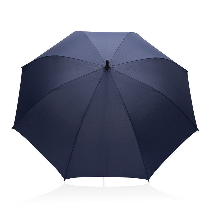 Load image into Gallery viewer, XD Collection Tony Aware™ RPET 30-inch acacia auto open umbrella with eco-friendly design and wooden handle, open and ready for rain.