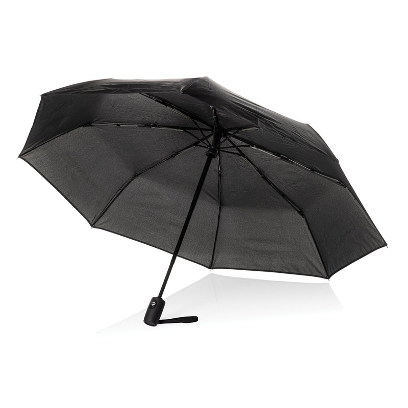 Load image into Gallery viewer, Swiss Peak Vito Aware™ RPET 21-inch auto open and close umbrella with a compact design, featuring a durable canopy in the image.