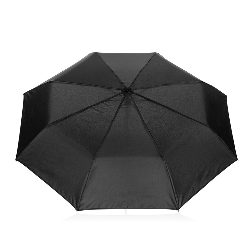 Load image into Gallery viewer, Swiss Peak Vito Aware™ RPET 21-inch auto open/close umbrella with navy canopy and ergonomic handle, lightweight and eco-friendly design.