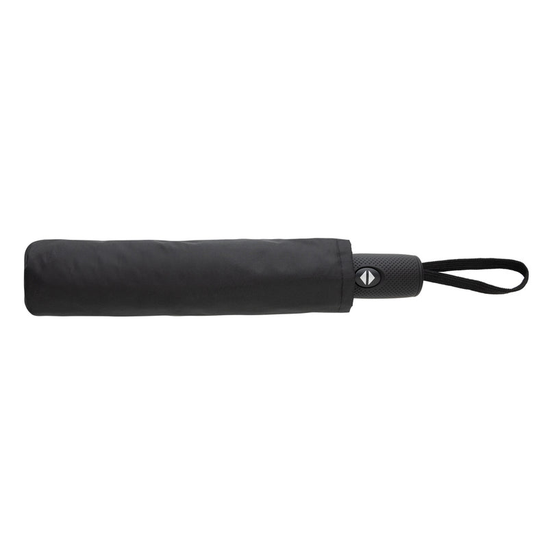 Load image into Gallery viewer, Swiss Peak Vito Aware™ RPET 21-inch auto open and close umbrella with green canopy, lightweight and eco-friendly design.