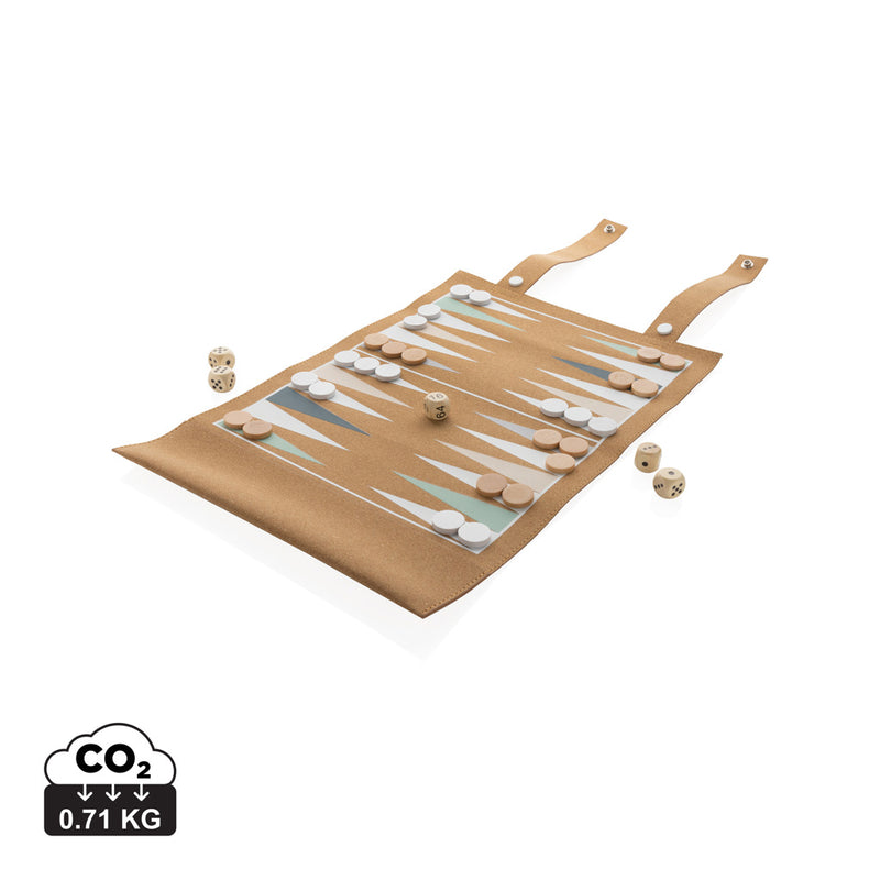 Load image into Gallery viewer, Britton cork foldable backgammon and checkers game set - Custom Wood Designs