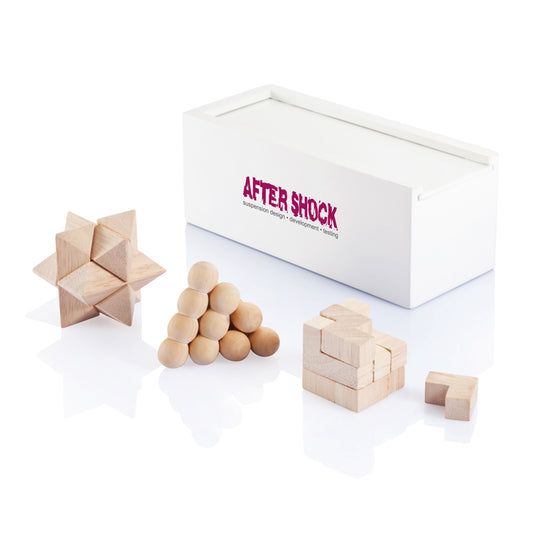 3 pcs brain teaser set - Custom Wood Designs