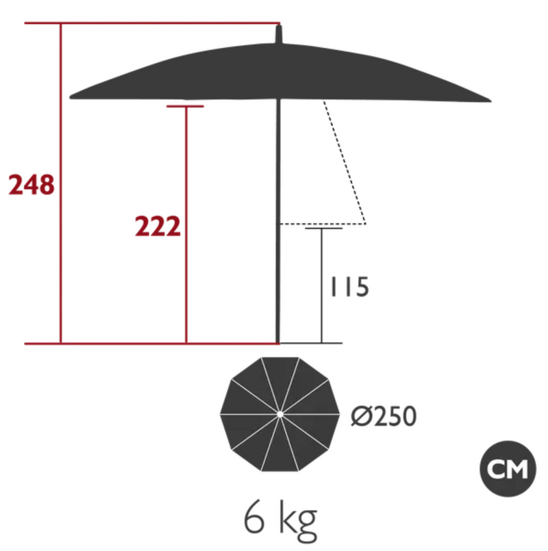 Load image into Gallery viewer, Aluminium Parasol Ø250cm Wave Finish with Fringe SET