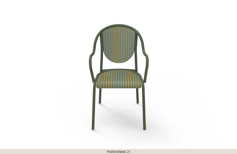 Load image into Gallery viewer, Fermob Parisienne 21 Steel Bistro Chair for outdoor use, featuring a sleek metal design and classic Parisienne style.