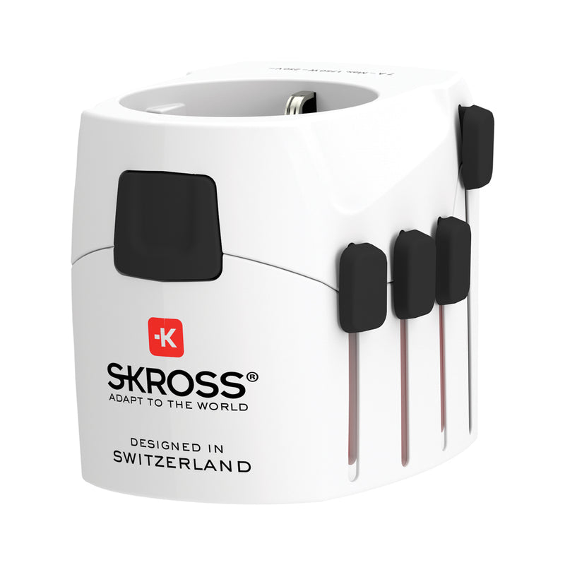Load image into Gallery viewer, Skross Pro 3-Pole World Travel Adapter for phone and tablet accessories, featuring compact design and multiple plug options.