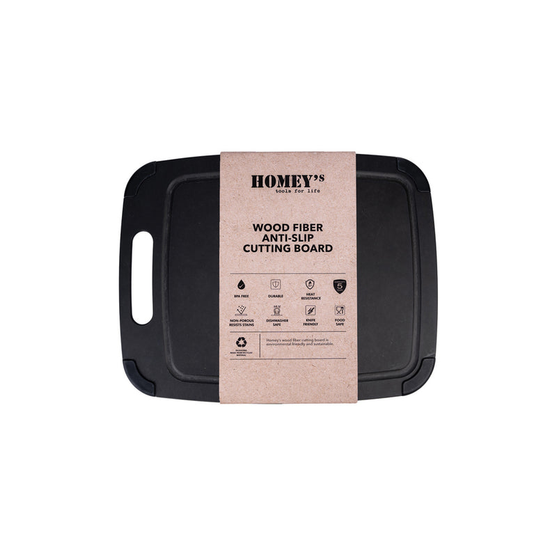 Load image into Gallery viewer, Homey's Cutting Board S made of wood fiber, compact kitchen accessory for chopping and food prep, in natural wood finish.