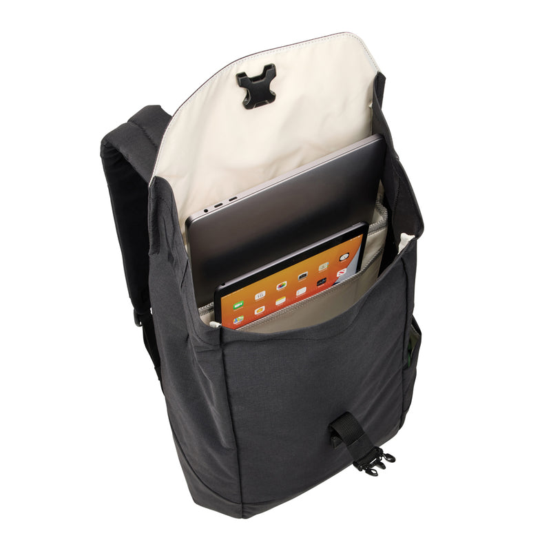 Load image into Gallery viewer, Thule Lithos 16L backpack, stylish black bag with multiple compartments, ideal for travel and everyday use.