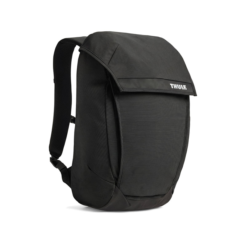 Load image into Gallery viewer, Thule Paramount 20L backpack in black with multiple compartments, designed for travel and daily use.