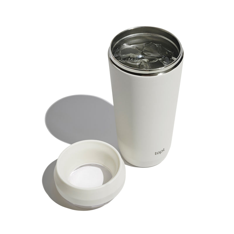 Load image into Gallery viewer, Topl recycled steel to-go tumbler with 360° lid, 354ml drinkware, stainless steel construction and sleek design.