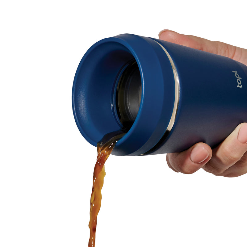 Load image into Gallery viewer, Topl recycled steel to-go tumbler with patented 360 lid, 235ml drinkware featuring a sleek, eco-friendly design.