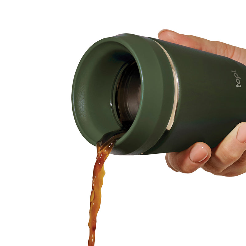 Load image into Gallery viewer, Topl recycled steel To Go tumbler with patented 360 lid, 235ml drinkware for hot and cold beverages.