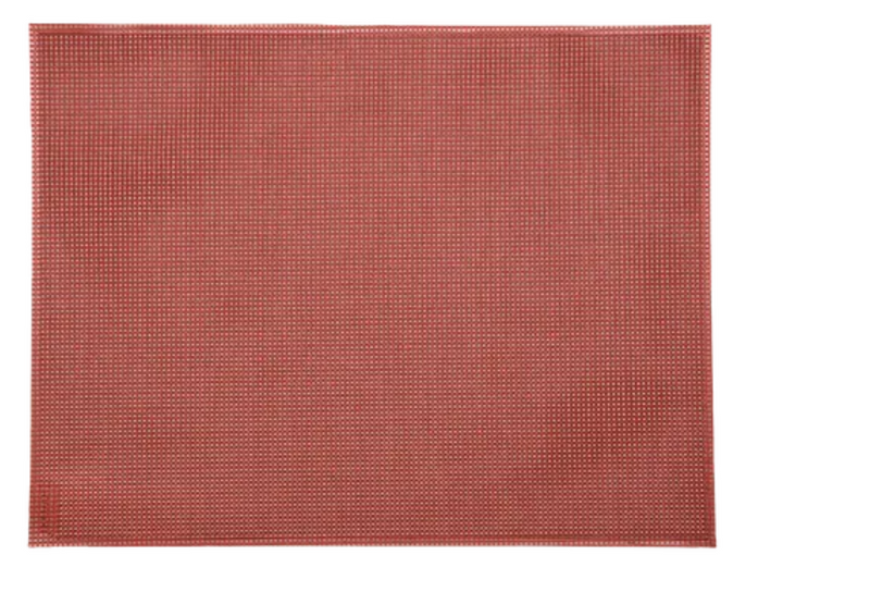 Load image into Gallery viewer, Red Fermob placemat measuring 45x35 cm with a textured surface, designed for dining and table protection.