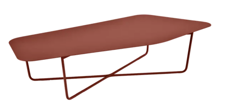 Load image into Gallery viewer, Red Ochre Fermob Ultrasofa metal low table, 162 × 74 cm, outdoor furniture with sleek design and sturdy metal construction.