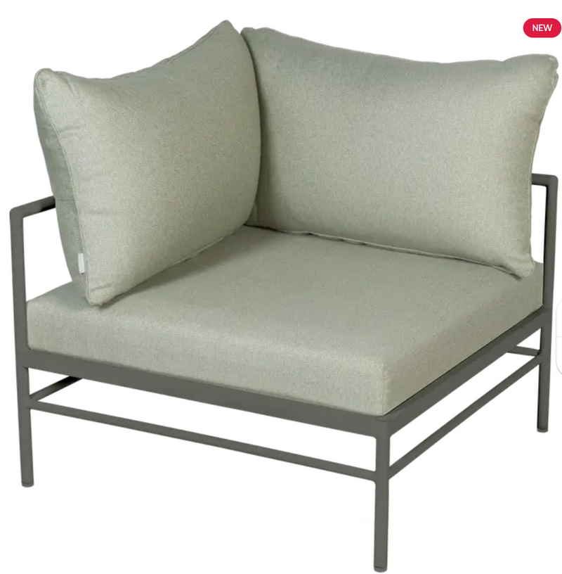 Load image into Gallery viewer, Rosemary Meadow Green Fermob Rivage Corner Armchair for outdoor corner sofa, metal frame, stylish and durable outdoor seating
