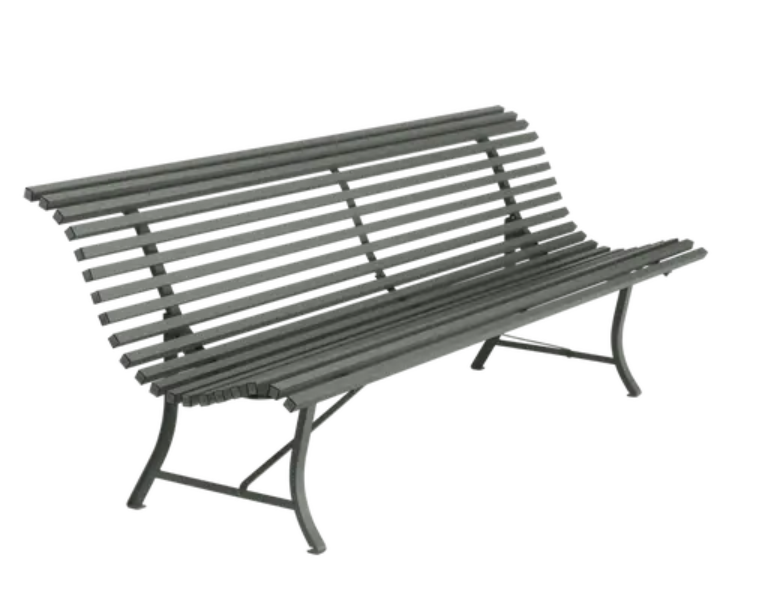Load image into Gallery viewer, Fermob Louisiane 200cm outdoor folding bench with four seats, metal garden furniture for patio or backyard seating.
