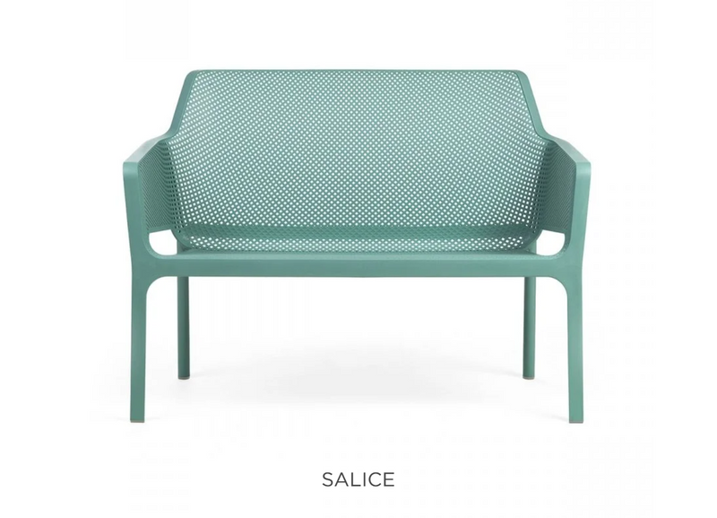 Load image into Gallery viewer, Nardi Net Bench outdoor 2-seater with woven net design, sturdy frame, suitable for garden or patio seating.