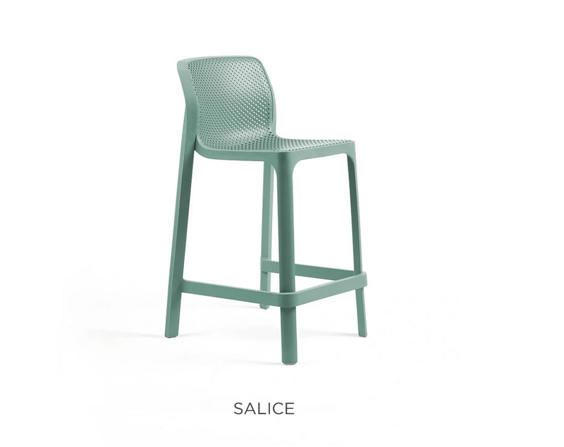 Load image into Gallery viewer, Nardi Net Stool Mini outdoor bar stool with a woven design, suitable for garden or patio seating.