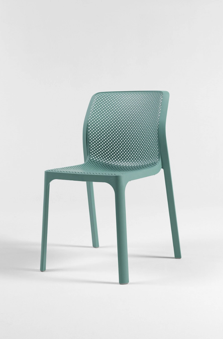 Load image into Gallery viewer, Nardi Salice Bit outdoor chair with a woven seat and backrest, featuring sleek metal legs, suitable for patio or garden use.