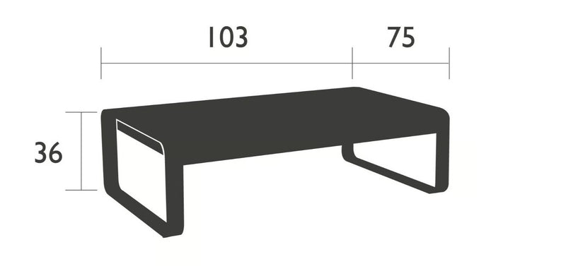 Load image into Gallery viewer, Fermob Bellevie Low Lounge Table measuring 103x75 cm, featuring a sleek design and smooth surface for modern living spaces.