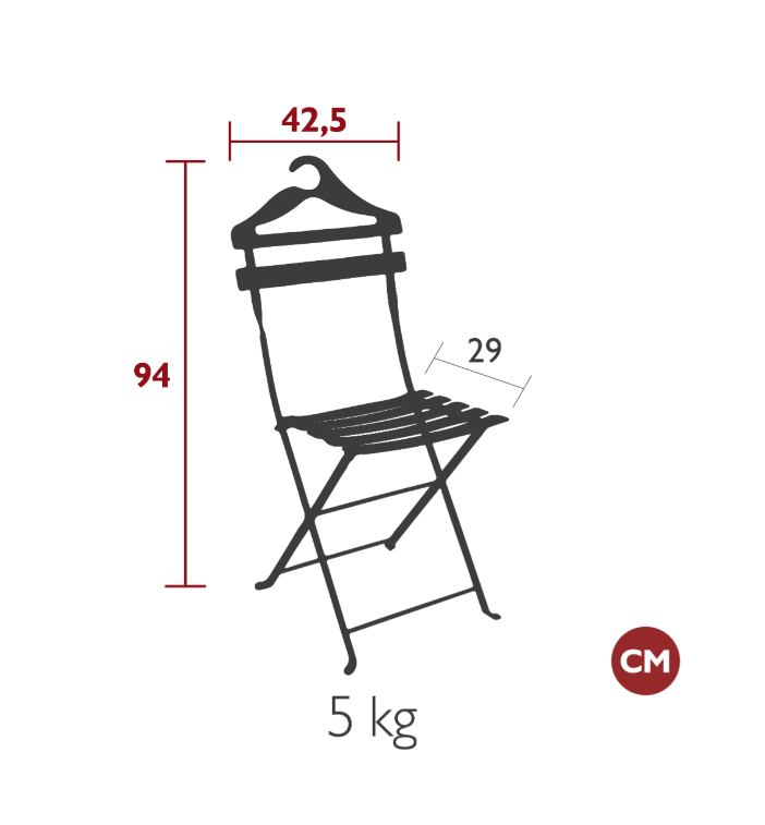 Load image into Gallery viewer, Fermob Bistro Valet Folding Chair, metal design, hanging and foldable for outdoor or indoor use, in stylish black finish.