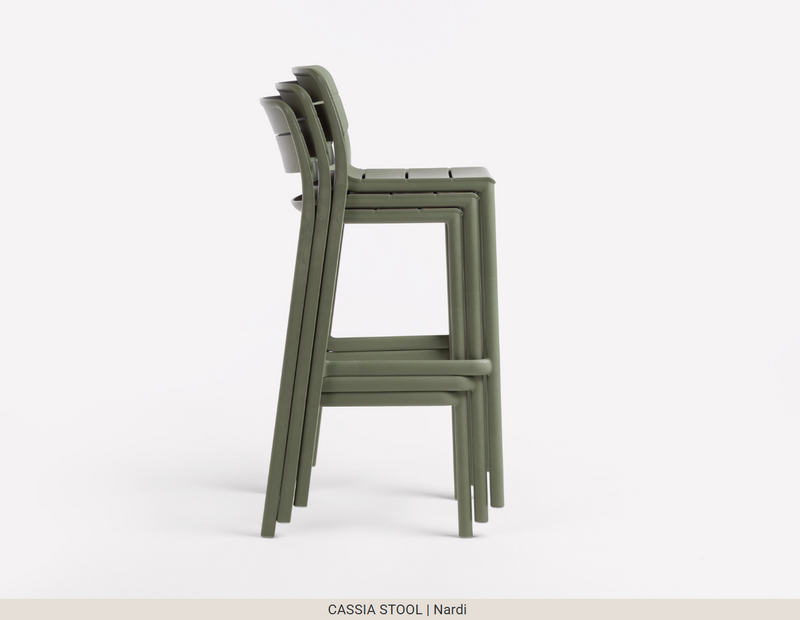 Load image into Gallery viewer, Nardi Cassia high outdoor bar stool, 75cm stackable chair with sleek design for outdoor seating in Ireland