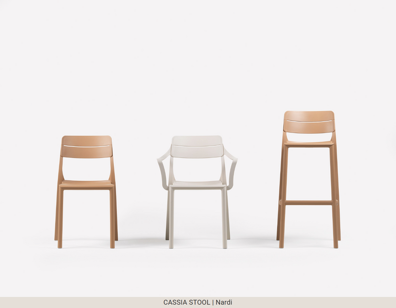 Load image into Gallery viewer, Nardi Cassia high outdoor bar stool, 75cm stackable bar chair with sleek design, suitable for patio or garden seating.