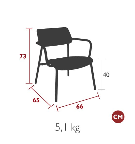 Load image into Gallery viewer, Fermob Studie Oak Outdoor Armchair with wooden armrests and woven seat, designed for comfortable outdoor lounging.