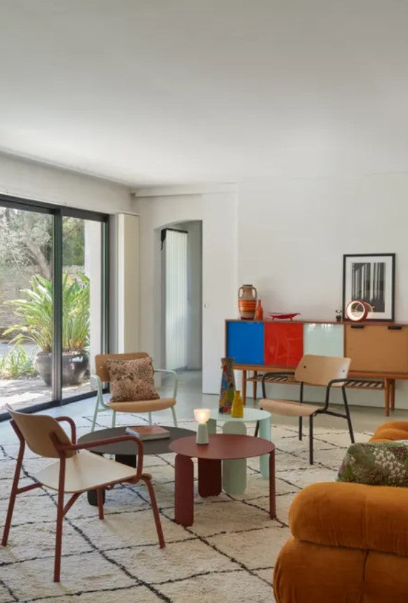 Load image into Gallery viewer, Outdoor Studie Oak Armchair by Fermob featuring a stylish wooden frame and comfortable seating for outdoor lounging.