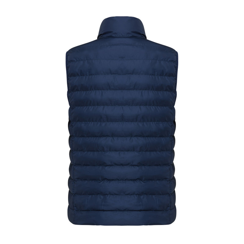 Load image into Gallery viewer, Mer women recycled polyester bodywarmer by iqoniq, shown in textile with front zipper and stand collar on a neutral background.