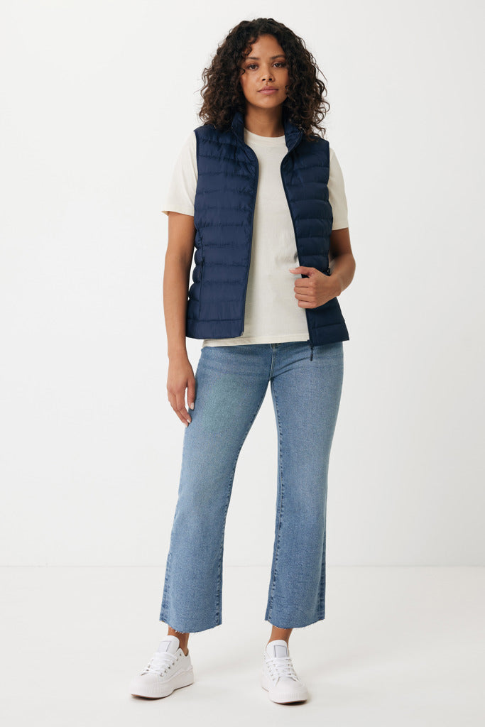 Load image into Gallery viewer, Mer women's recycled polyester bodywarmer by iqoniq, lightweight textile with a sleek design, perfect for layering and outdoor wear.